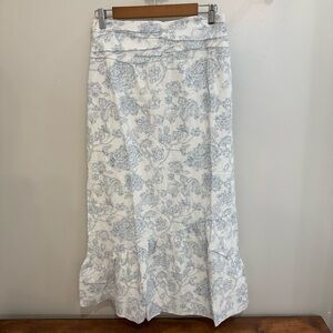 Bohme Blue and White Floral Maxi Skirt